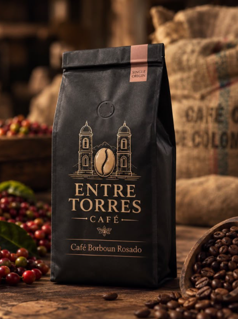 Bolsa oficial de Entre Torres Café, variedad Bourbon Rosado