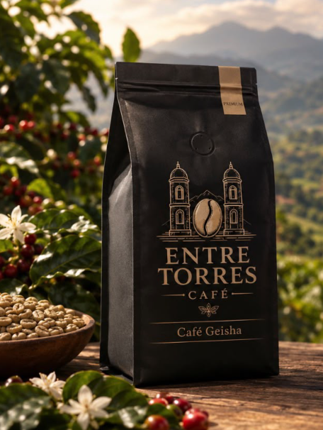 Bolsa oficial de Entre Torres Café, variedad Geisha